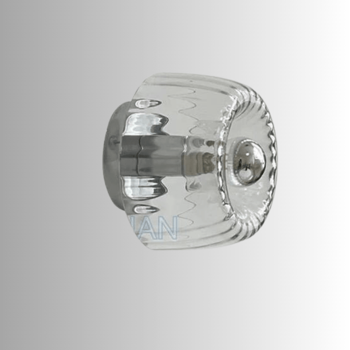 Bauhaus style wall lighting fixture, modern metal & glass sconce for sophisticated home decor.