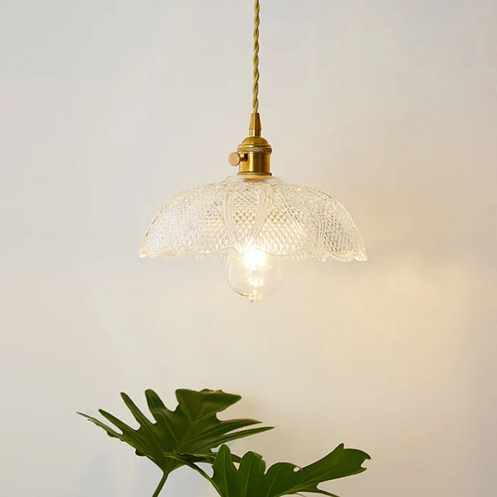 Transparent glass pendant light, brings elegant modern lighting to any room.