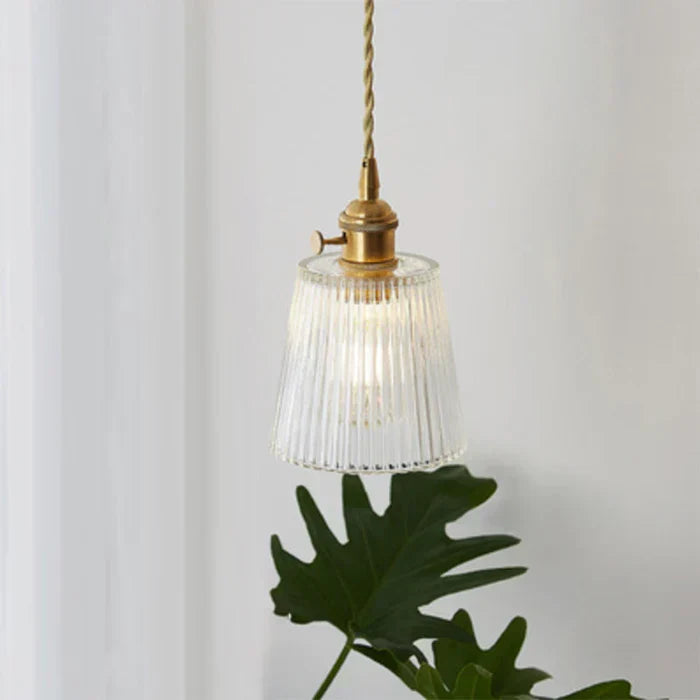 Stylish transparent glass ceiling lamp, enhances any home decor.