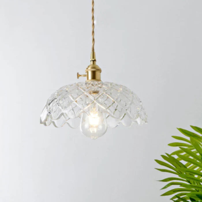 Contemporary industrial transparent glass ceiling lamp, versatile for modern homes.