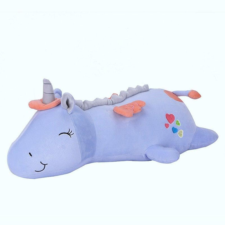 Vibrant light-up unicorn plush with dazzling rainbow LED glow, a whimsical soft toy for kids & nursery.