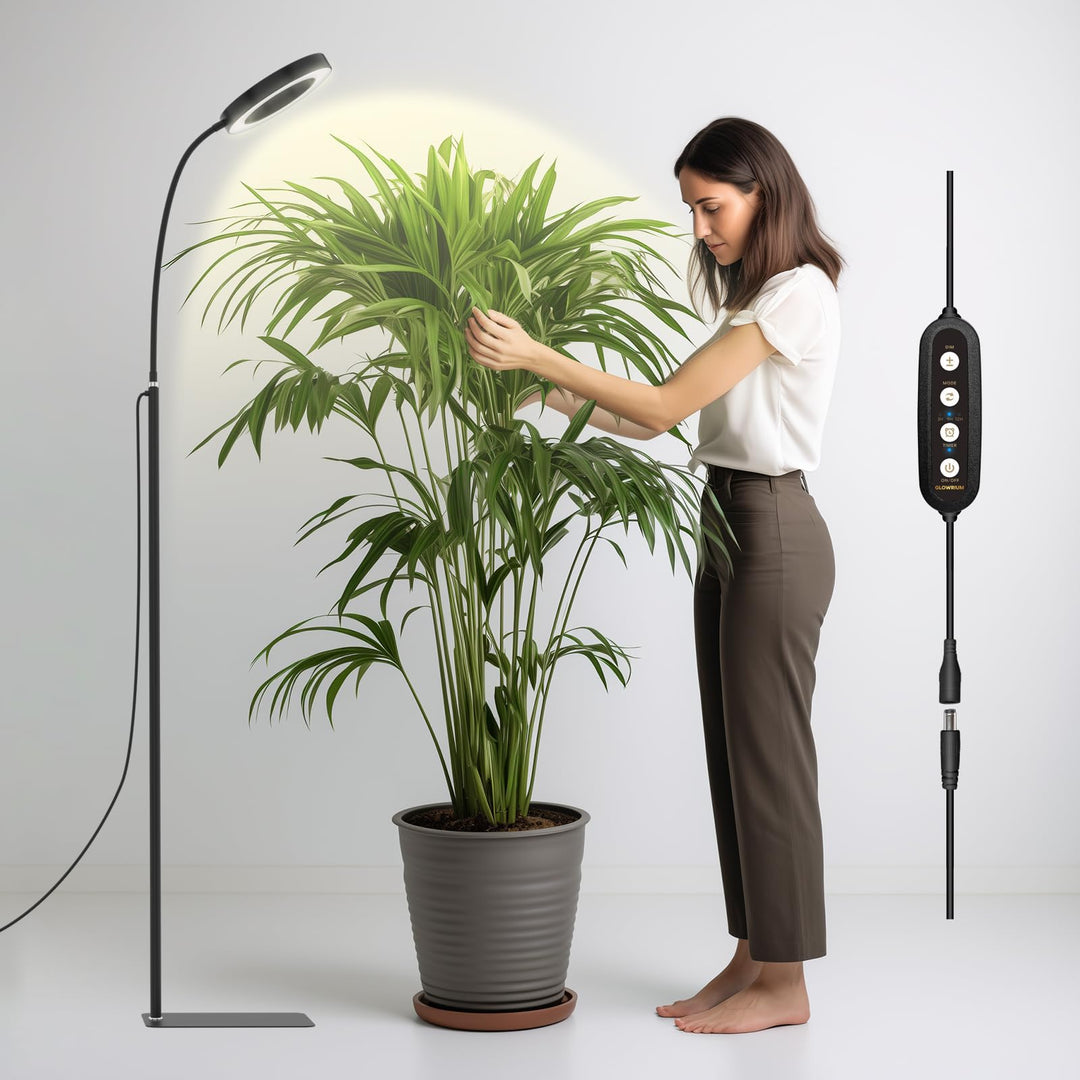 Indoor Plants LED Grow Light with Timer & Adjustable Height, Full Spectrum, D1mmable for plant care