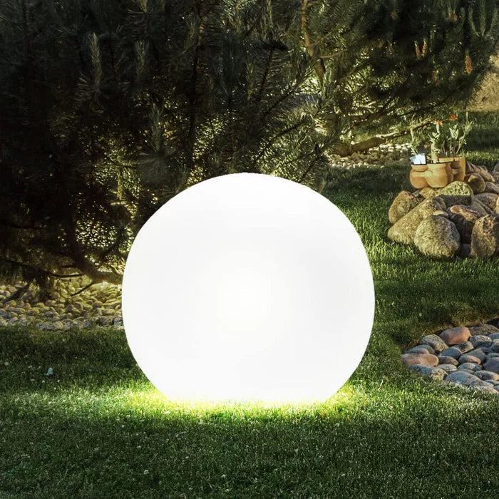 Soft illumination from the GlowSphere outdoor mood lighting