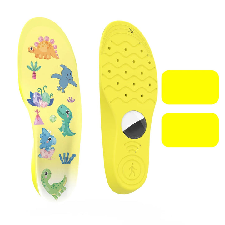 Smart insoles with GPS tracking for kids' safety. Comfortable PU foam shoe inserts and tracker.