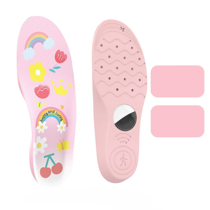Elderly safety GPS tracker insoles. Discreet footwear accessory for personal security and monitoring.