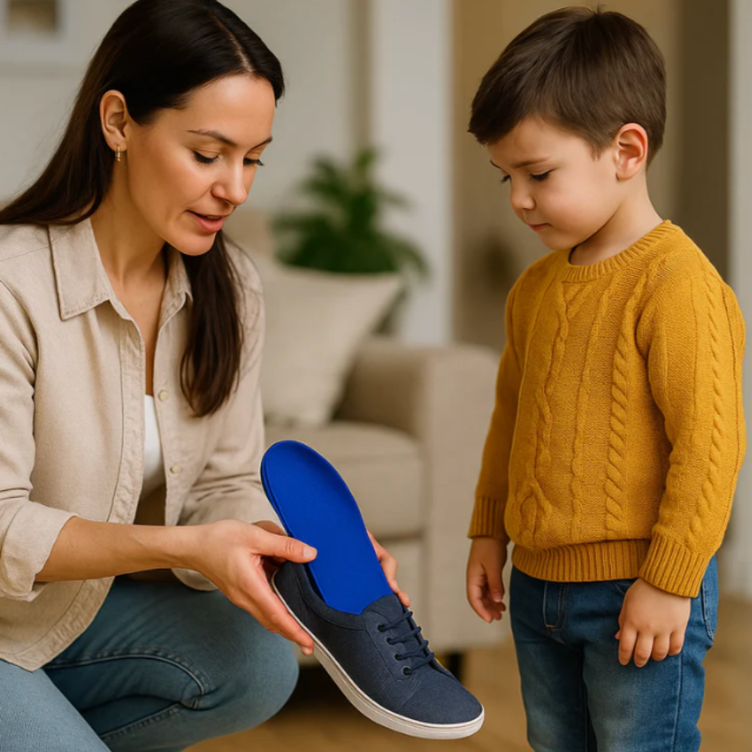 Innovative GPS tracking insoles. Unisex footwear accessory with real-time location for family safety.