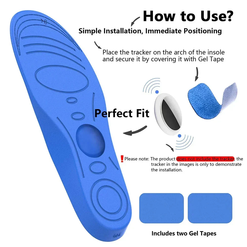 Discreet GPS tracking insoles. Smart shoe inserts for adults, ensuring personal security & comfort.