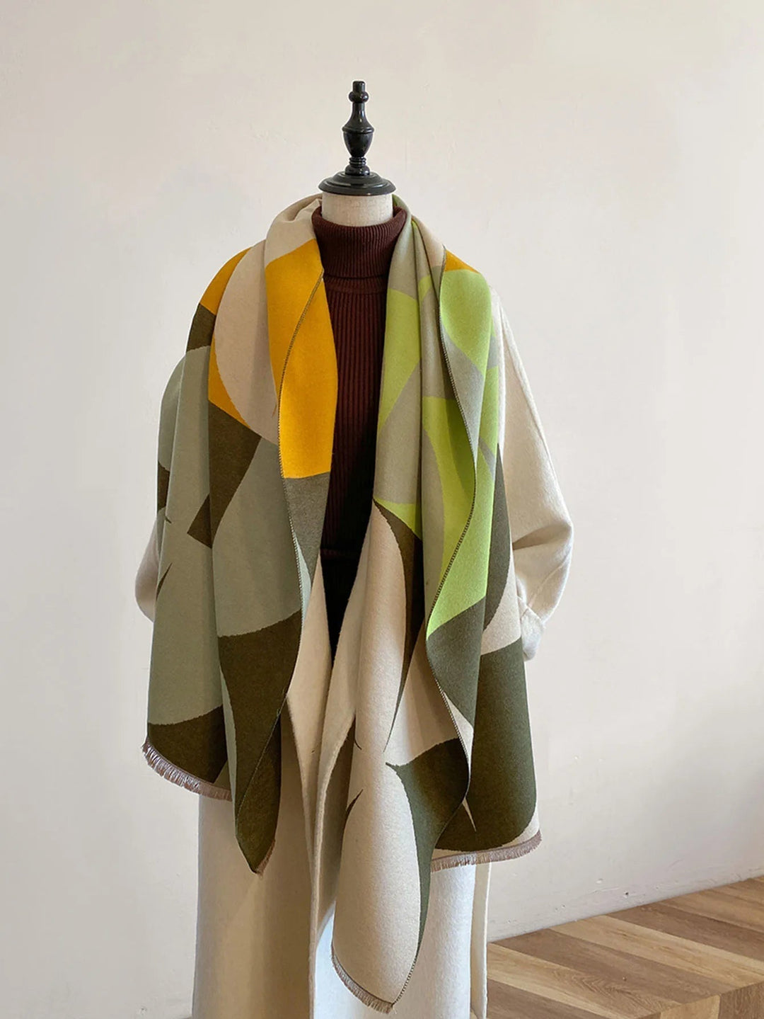 Soft cashmere winter scarf for women, a warm reversible wrap, perfect elegant accessory.