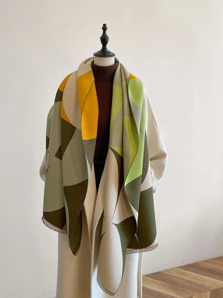 Soft cashmere winter scarf for women, a warm reversible wrap, perfect elegant accessory.