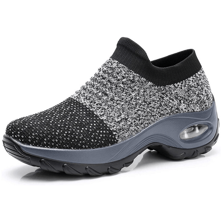Cushioned women's walking shoes, breathable & shock-absorbing design.
