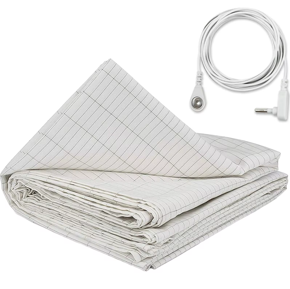 Grounding bed mat for restorative sleep. Unisex earthing mat aids pain relief & natural healing for wellness.