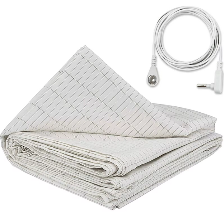 Grounding bed mat for restorative sleep. Unisex earthing mat aids pain relief & natural healing for wellness.