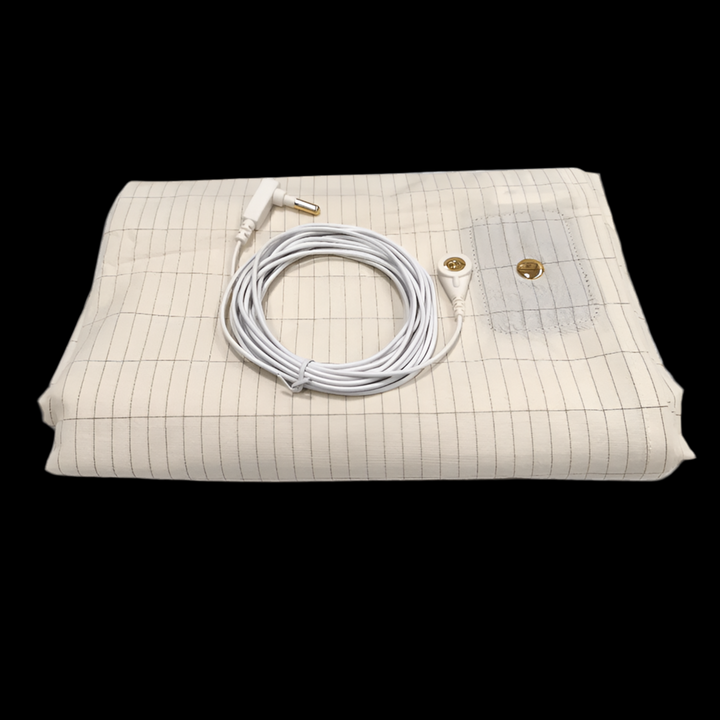 Grounding silver bed sheet supporting body's natural recovery, reducing inflammation & improving sleep.