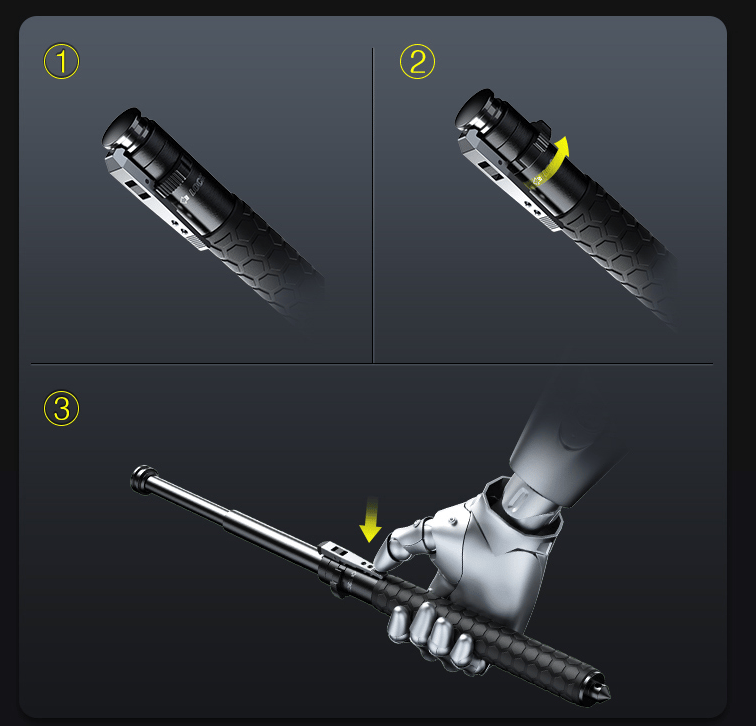 Portable unisex outdoor trekking pole for hiking, travel, support, and enhanced personal security.