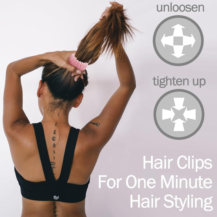 Display of a grey bird's nest hair clip, designed for strong hold & comfortable daily wear for women.