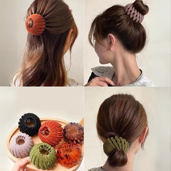 Stylish bird's nest ponytail holder clips, a set of 3 for women's easy & secure hair styling.