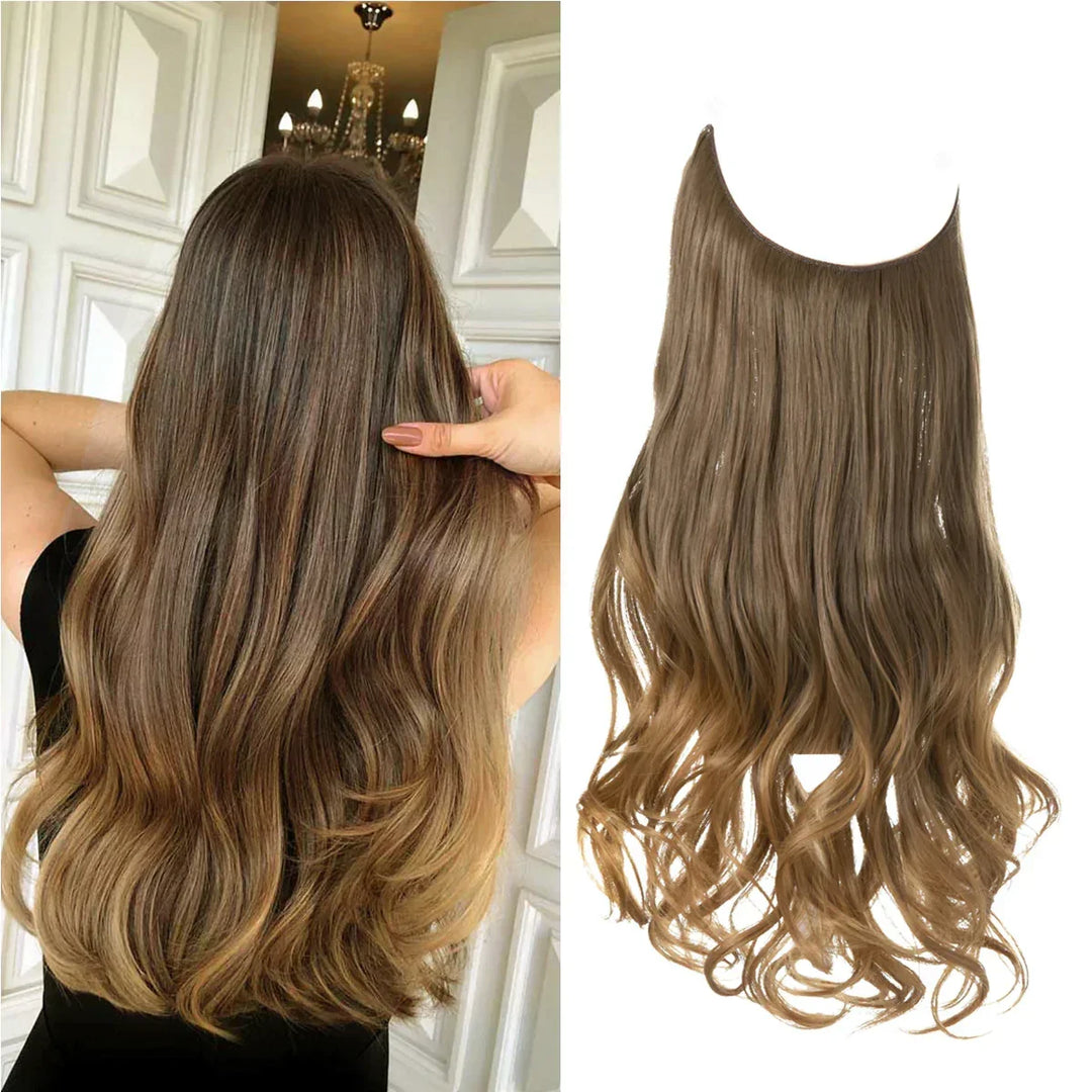 Vibrant red natural wave hair extensions. Boost volume & create stunning long wavy hair for women.