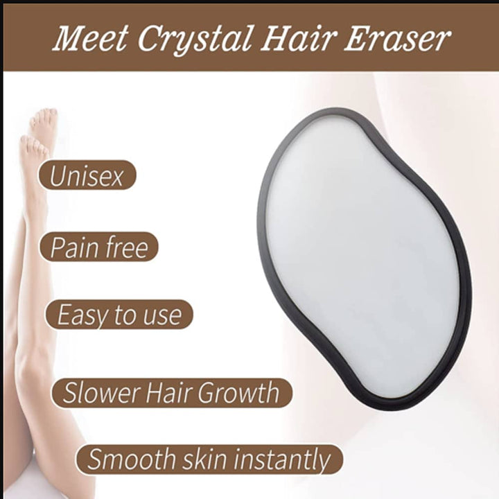 Gentle crystal hair remover for legs, arms, & body, achieving soft, smooth skin.