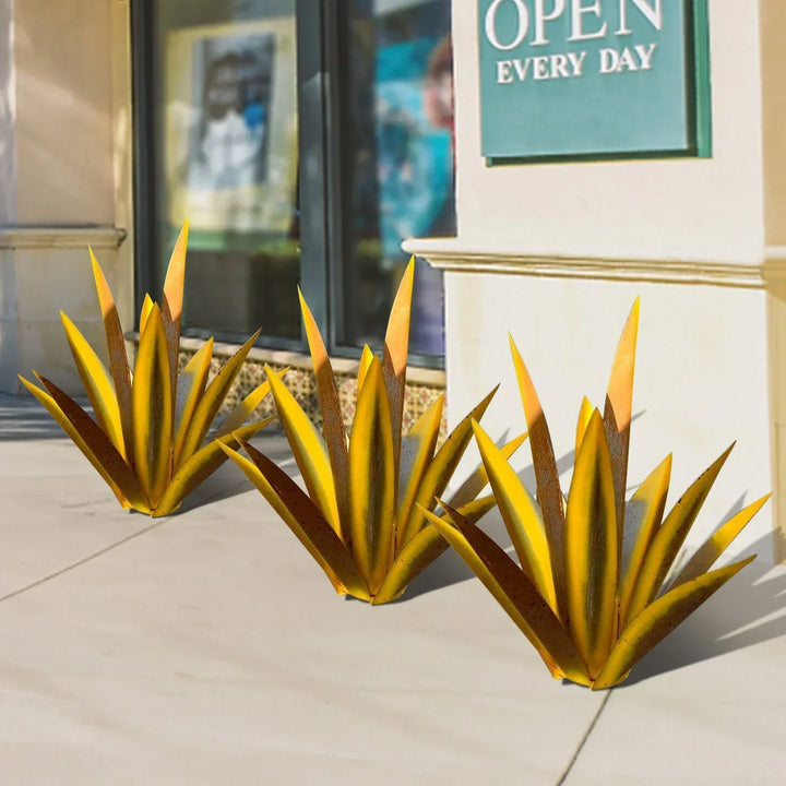 Artistic rust-proof metal sculpture for indoor or outdoor display. Durable and weather resistant home accent.