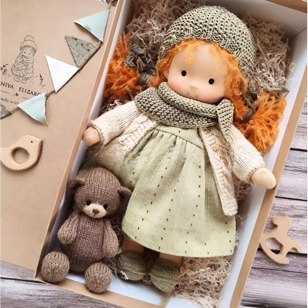 Beautifully handcrafted Waldorf doll, designed to spark creativity and storytelling.