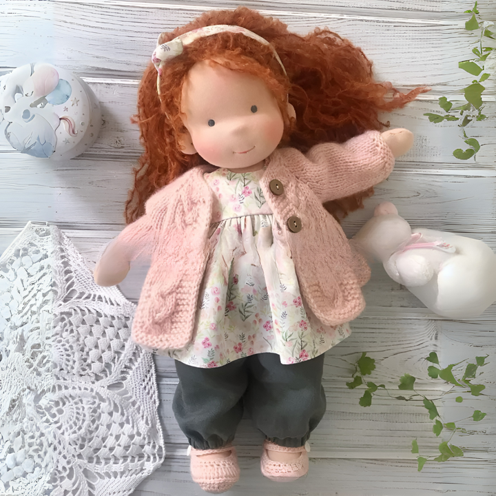 Waldorf doll crafted from natural materials, promoting healthy childhood development.