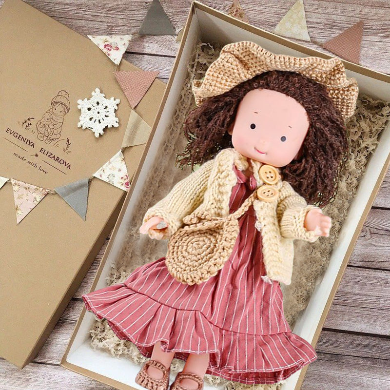 Waldorf doll, a natural handmade fabric toy, soft & safe for toddler's imaginative play.