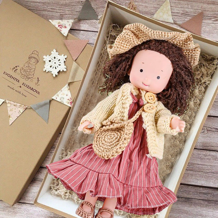Waldorf doll, a natural handmade fabric toy, soft & safe for toddler's imaginative play.