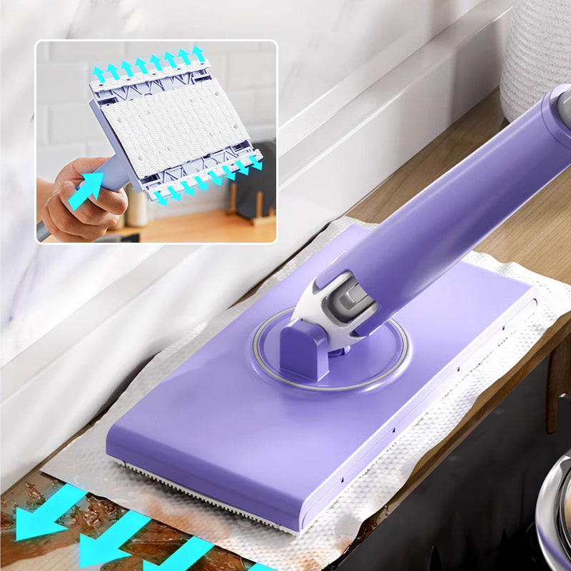 Compact purple mini mop designed for hands-free wet wipe floor and home cleaning.
