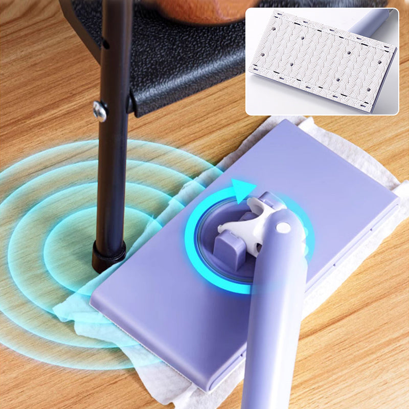 360° rotating mini wet wipe mop in purple. Hands-free for versatile floor and home cleaning.