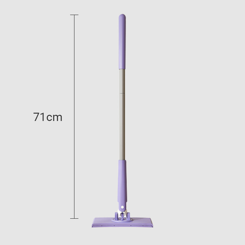 Compact purple mini mop with 360° rotation. Ideal hands-free wet wipe floor cleaner for home.