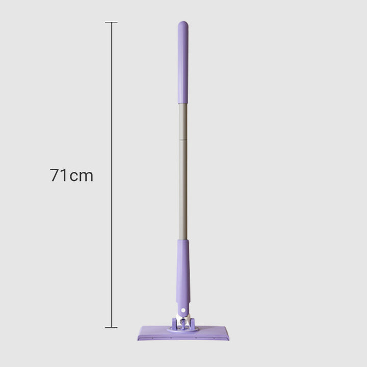 Compact purple mini mop with 360° rotation. Ideal hands-free wet wipe floor cleaner for home.