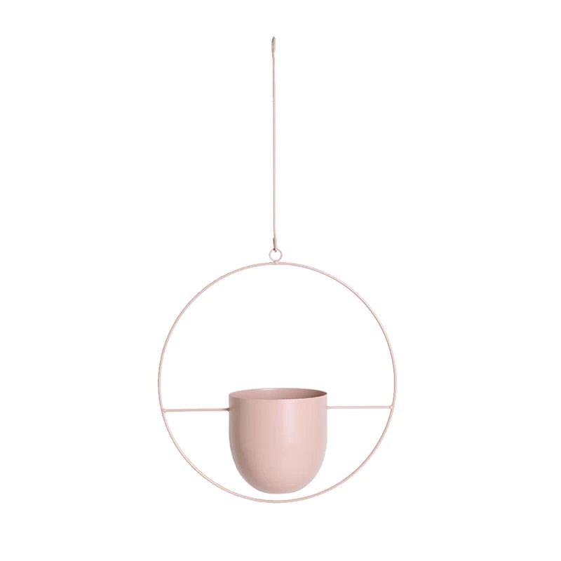 Versatile modern metal hanging planter pot. Enhances both indoor & outdoor garden decor with sleek style.