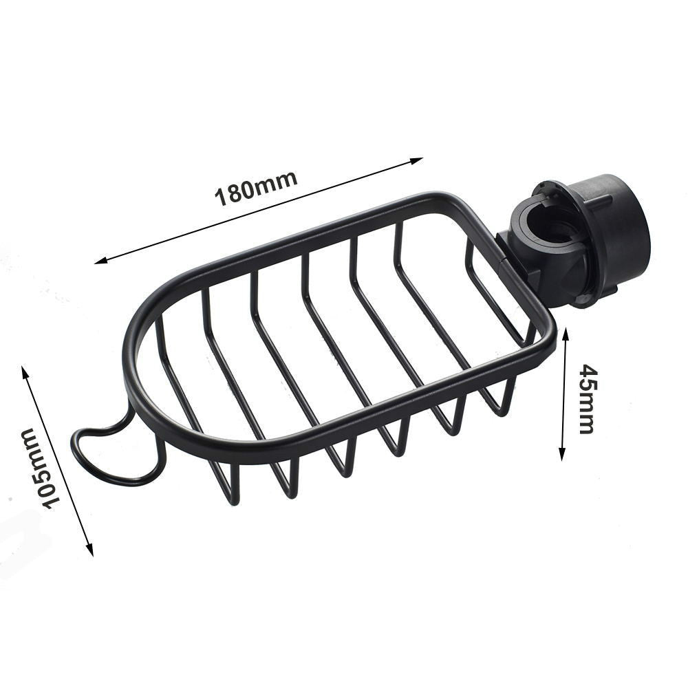 Modern quick-drying wall mount shower caddy with integrated soap dish & drain rack for organized, hygienic showers.