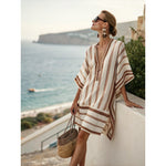 Beige with Coffee Brown Stripes