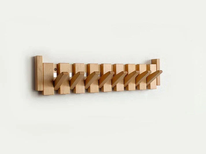 HarmonyCoat walnut wooden piano coat rack, elegant hallway organizer for coats and hats.