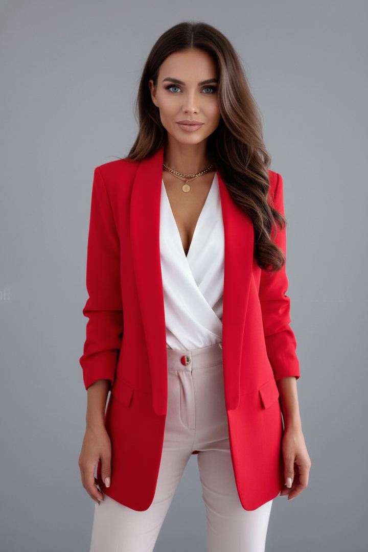 Harper | Women's Fitted White Blazer - White - Image 7