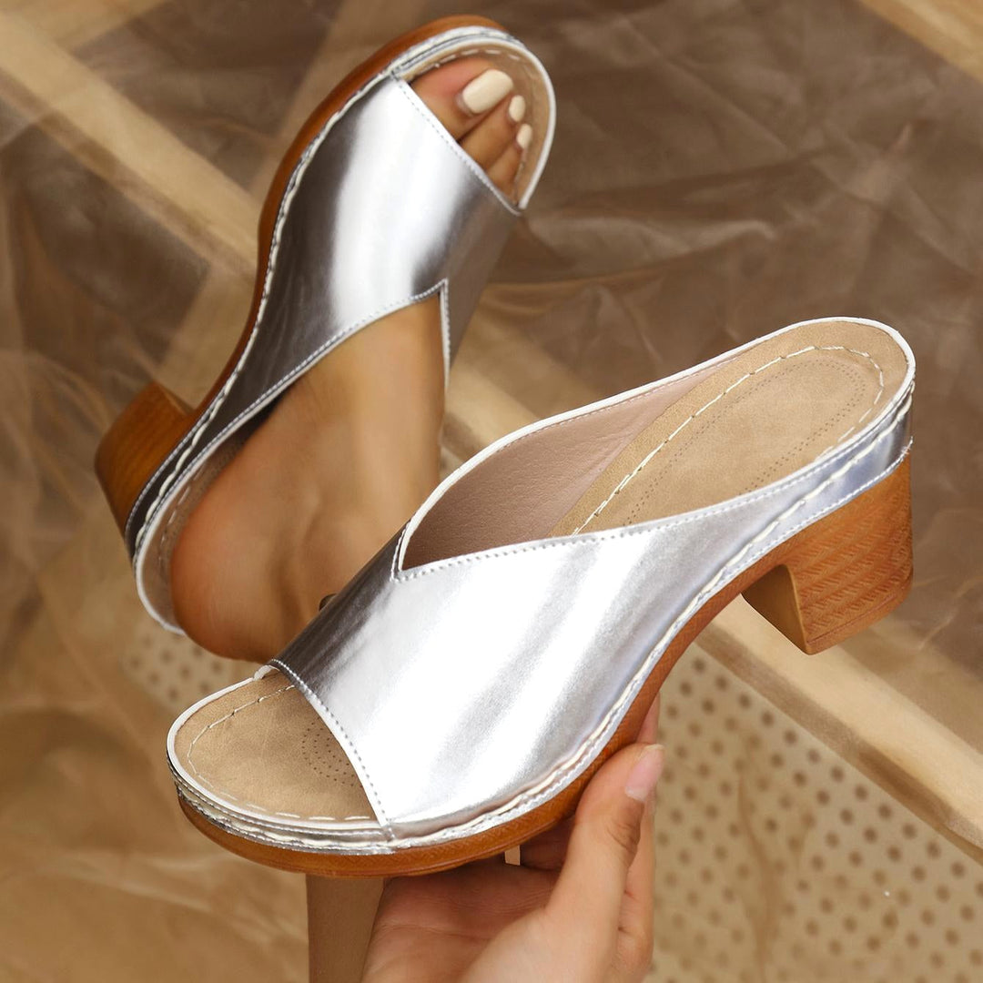 Stylish women's block heel sandals, orthopaedic design, perfect casual summer footwear with support.
