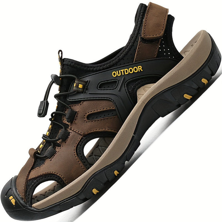 Men's protective closed-toe orthopedic sandals, perfect for demanding hiking trails and support.