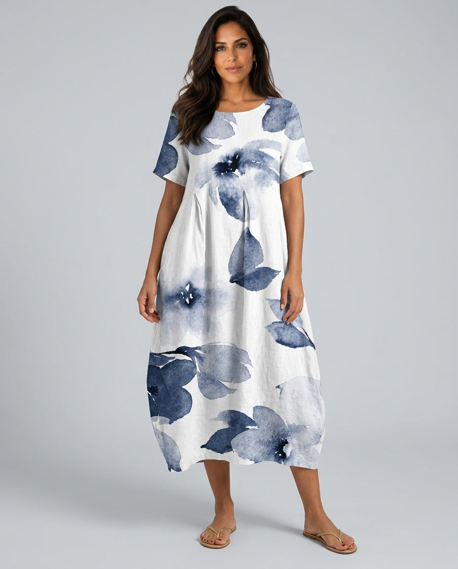 Women's refined floral boho maxi dress for effortless summer style; elegant & flowy.