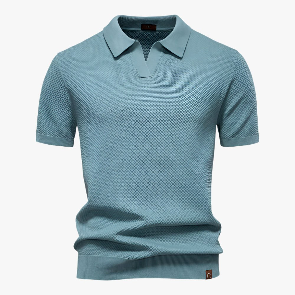 Comfortable men's short sleeve V-neck casual top, perfect for everyday style.