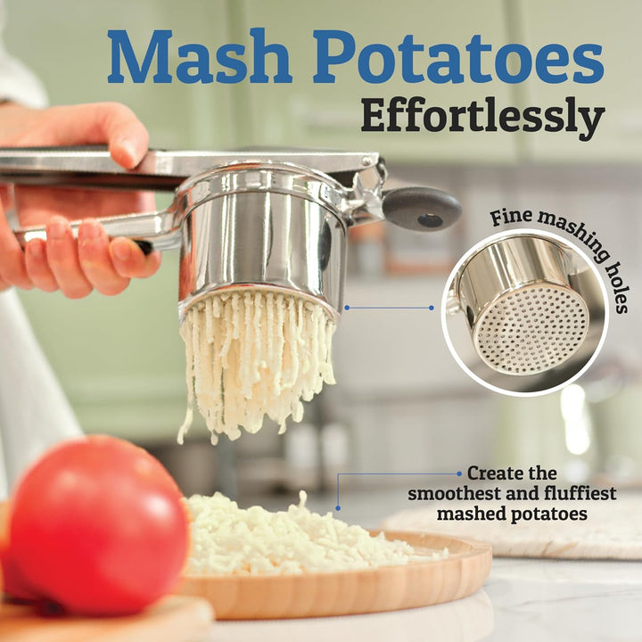 Heavy duty stainless steel potato press for perfect creamy results