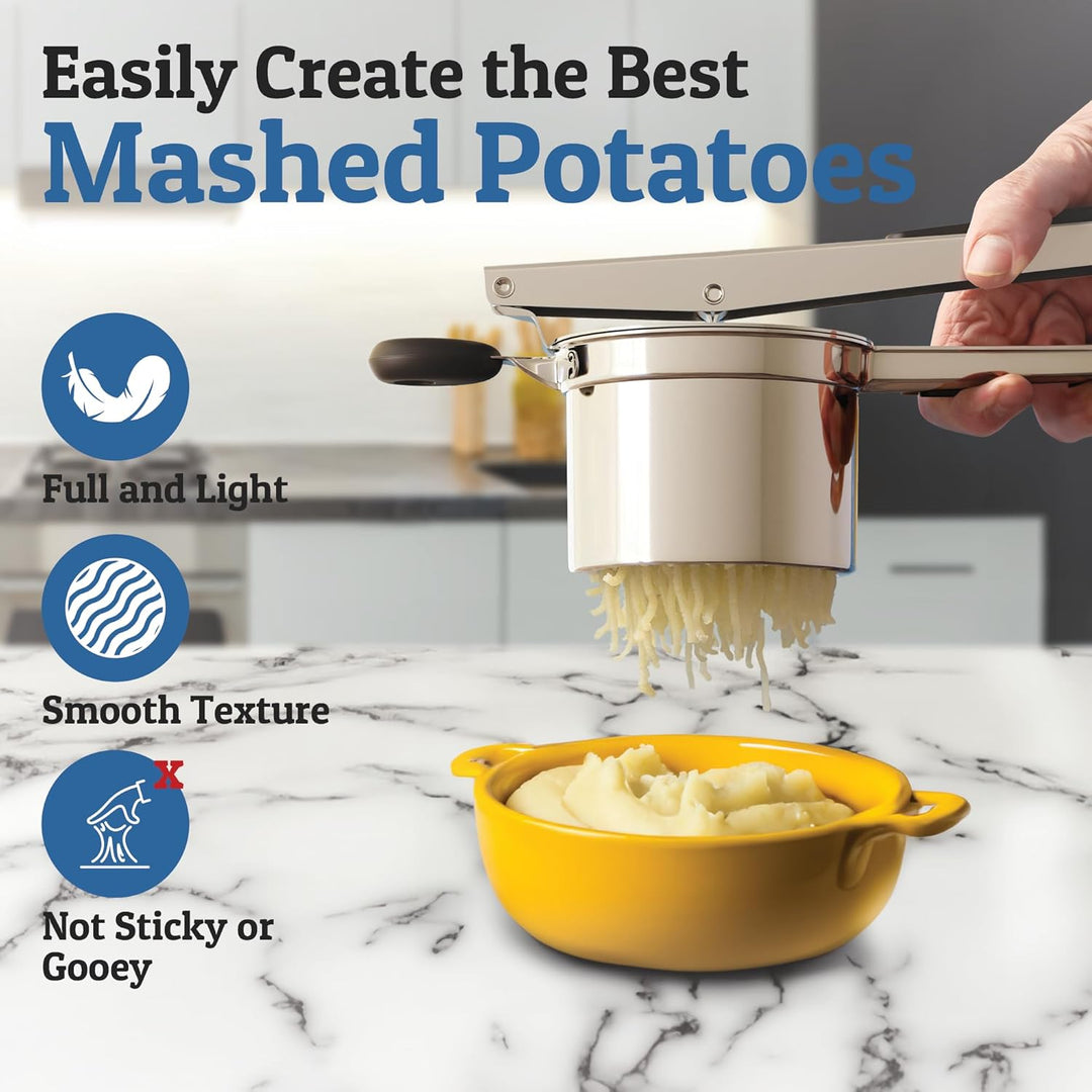 Make restaurant-quality mashed potatoes with this steel masher