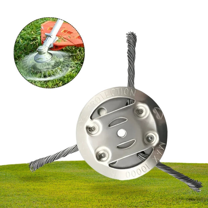 Heavy-duty steel wire trimmer head for precise lawn edging