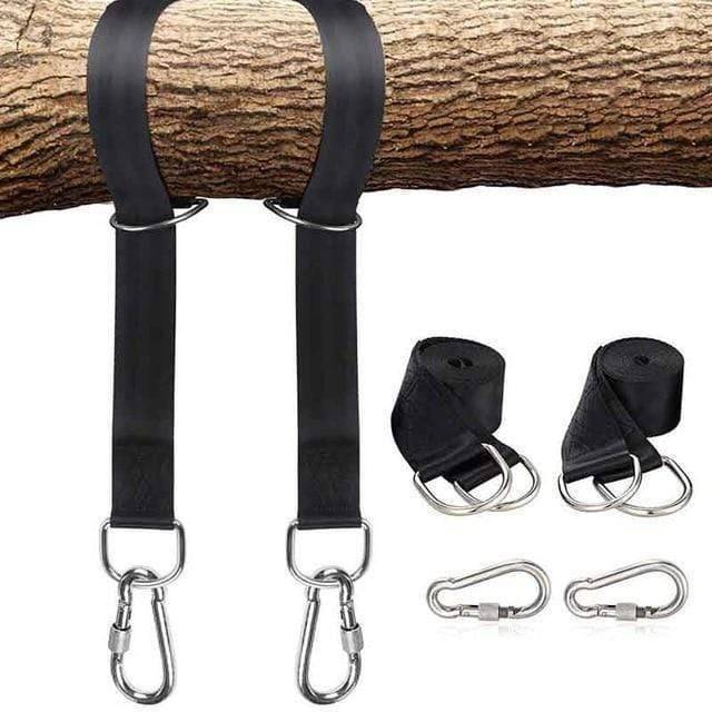Heavy-duty universal tree swing & hammock straps kit with weather-resistant polyester for safe outdoor fun.