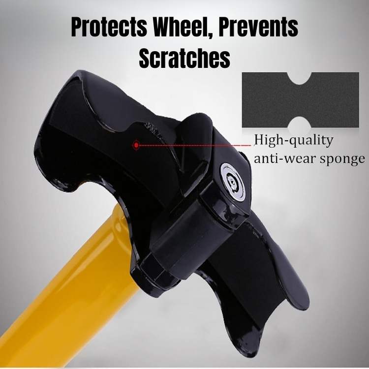 Universal heavy-duty steering wheel lock for enhanced car security. Anti-theft auto safety device.