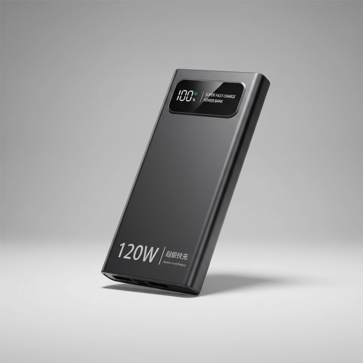 Essential tech accessory: Universal portable power bank with super-fast charging for travel.