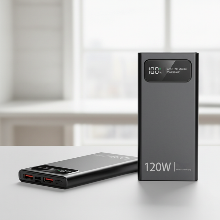 Fast charging universal power bank. High capacity mobile battery for travel & daily use.