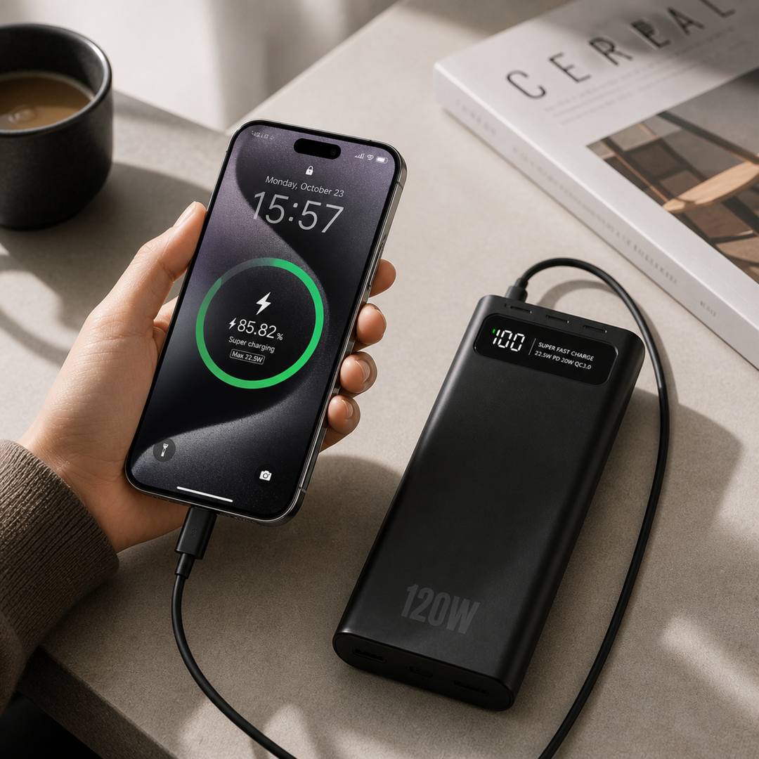 Reliable portable power bank, super-fast charging technology to keep all your gadgets charged.