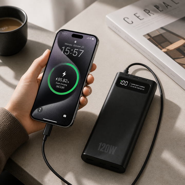 Reliable portable power bank, super-fast charging technology to keep all your gadgets charged.