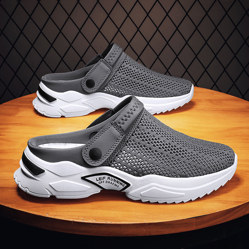 Men's orthopedic walking clogs, offering arch support & cushioned comfort for men's foot health. Easy slip-on design.